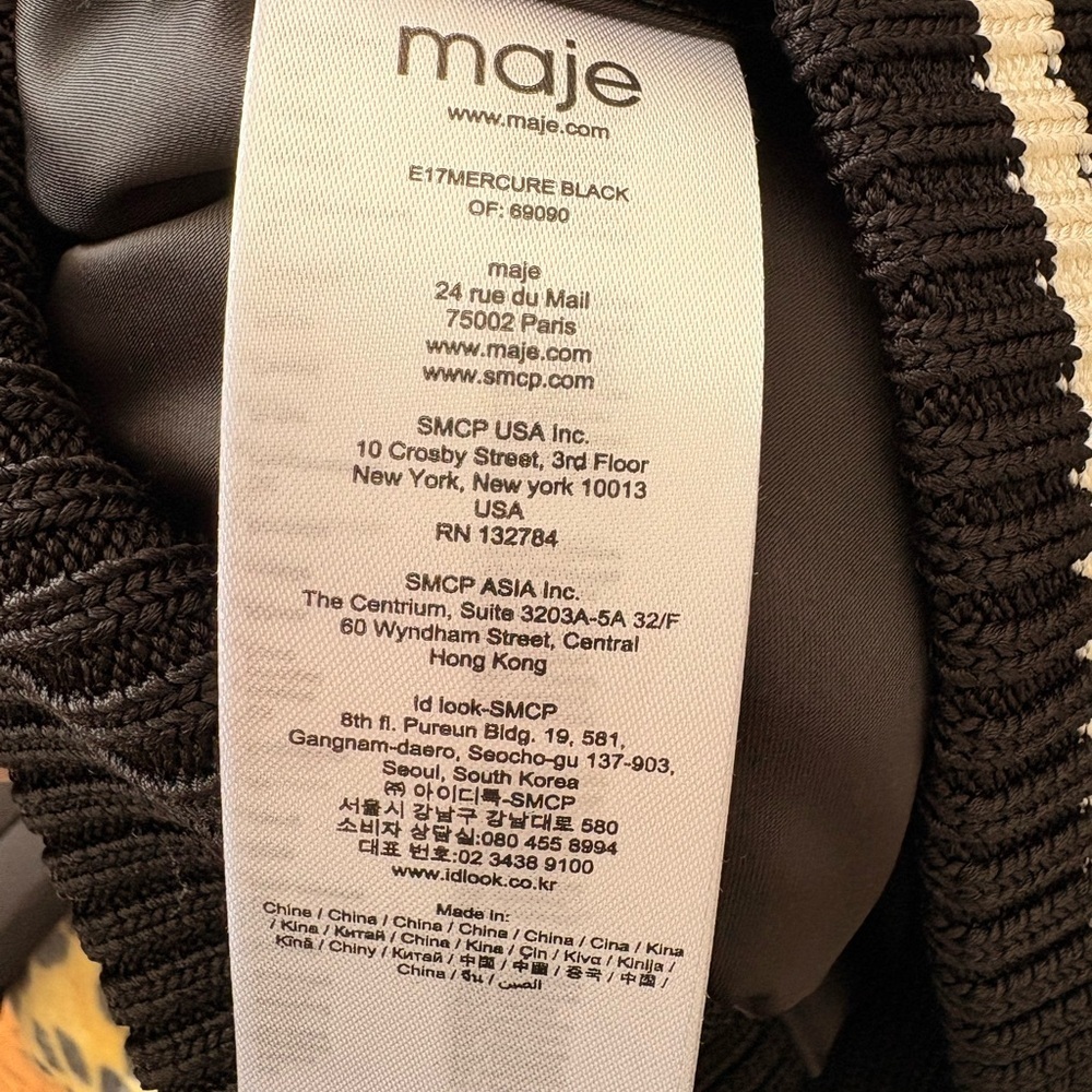 MAJE Mercure Embroidered Satin Bomber Jacket Size 38/ 2 / XS - Picture 5 of 13